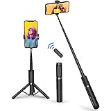 ATUMTEK Selfie Stick Tripod, Extendable 3 in 1 Aluminum Bluetooth Selfie Stick with Wireless Remote for iPhone 13/13 Pro/12/1