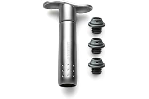 Le Creuset Set de Bomba de vacío y Tapones a Juego Conserva el Vino, WA137, Zamac, Cromo, 59014013001625