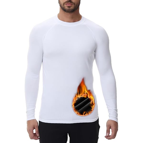 Haut Thermique Homme Manches Longues - Polaire Intérieure | 70% Polyester, 20% Laine, Col Rond - 13