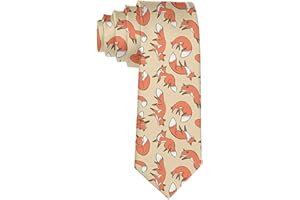 COLORFULSKY Herren Fashion Krawatte Fuchs Krawatte Einheitsgröße - Weiß - Einheitsgröße