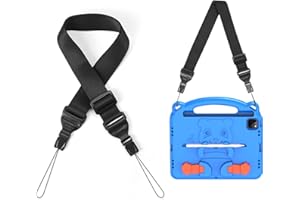 DUZZONA Tracolla Regolabile, bambini cinghia regolabile e staccabile, Sostituzione Multifunzionale per Tablet Custodia Borse a Tracolla Bagagli Borsone Fotocamera Comoda Tracolla Nylon, Nero