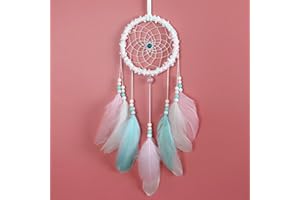 CAPRILITE Baby Pink Blue Dream Catcher Dreamcatcher Beaded Xmas Bday Gift Home Decoration Wall Deco UK