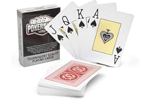 Poker Night Pro – Jeu de Cartes à Jouer Professionnel pour Le Poker Texas Hold'em | 100% Plastique | 54 Cartes par Jeu (Dos Rouges), y Compris 2 Jokers | Index Jumbo