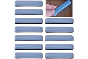 HARY 12Pcs Furniture Sliders for Carpet, 75 x 16 mm Easy Glide Furniture Sliders for Heavy Furniture, Rectangle Self-Adhesive PTFE Teflon Furniture Gliders for Hard Floors Durable & Scratch-Resistant