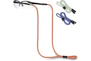 Pamofuper Cordino per Occhiali 3 Pezzi - Strisce Riflettenti - Doppio Foro - Regolabile Laccetti per Occhiali, Antiscivolo Laccetto Occhiali per il Ciclismo e la Corsa All'aperto