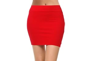 Girstunm Damen lässiger Bleistiftrock schlanker kurzer Rock Business-Stil kurzer Rock Sommer hohe Taille Stretch kurzer Rock mit Schlitz