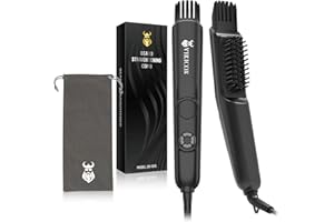 ‎VIKICON VIKICON 3 in 1 Bartglätter Bürste für Männer, Professioneller Bartkamm mit Volumizer, 4 Hitzestufen(120-220℃) Bart Glätteisen, Ionen Beard Straightener Brush für Zuhause/Reise, Bart und Haar Styling