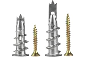 NEWOUTSET 90 Pcs Heavy Duty Self Drilling Plasterboard Fixings, Plasterboard Wall Plugs and Screws, Metal Raw Plugs and Screws, Dry Wall Anchor Cavity Drywall Screws for Plaster Boarding Wooden Boards