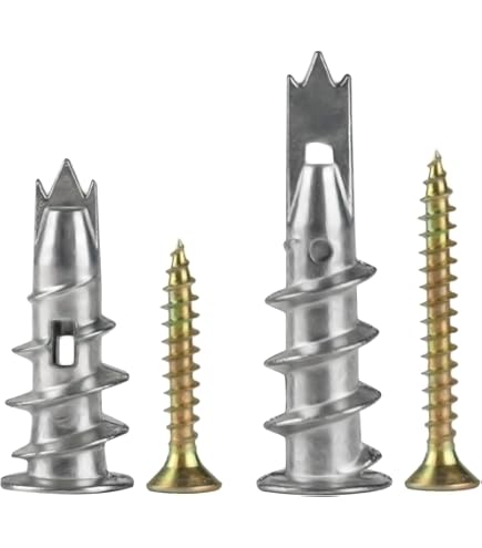 102 Holle Muurpluggen Metaal Set: 51 ST M4 Gipsplaatpluggen & 51 Schroefhaken met Draad, Zelfborende Gipsplaat Pluggen, Schroefhaken voor Ophangen, Gipsplaatankers voor Beton en Gipswanden 102 Holle Muurpluggen Metaal Set: 51 ST M4 Gipsplaatpluggen & 51 Schroefhaken met Draad, Zelfborende Gipsplaat Pluggen, Schroefhaken voor Ophangen, Gipsplaatankers voor Beton en Gipswanden