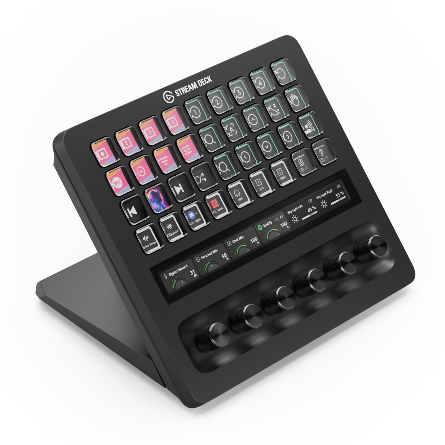 Elgato Stream Deck + XL – Customizable Control Platform With Macro Keys, Multifunction Dials, Touch Strip for Professional Systems & Production – USB-