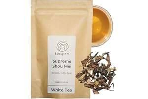 Teapro Supreme Shou Mei White Tea 30g | Longevity Eyebrow White Loose Leaf Tea | Premium Chinese Tea