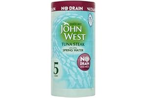John West Tuna Steak in a Little Spring Water. No Drain. (5x110g tins)