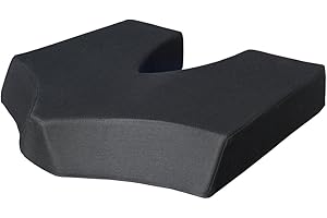 NUDISCHER COCCY-XL Steißbeinkissen | orthopädisches Sitzkissen | Breite 46 cm Tiefe 44 cm Höhe 8 cm | Bezug 100% Baumwolle Farbe: schwarz