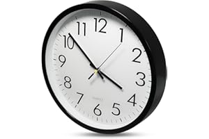 Gentpovth 10 Pulgadas Reloj de Cuarzo de Pared Silencioso, Moderno Reloj Redondo, Diseño Analógico Minimalista y Silencioso, Decorativo sin Tictac para la Cocina, el Comedor o la Habitación