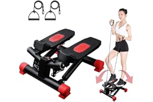Luebel® Mini Stepper Gym Exercise Leg Thigh Toning Workout Fitness Stair Arm Cord Training Machine (Red)