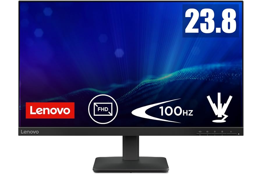 Lenovo L24-4e - Monitor FHD 23.8" (IPS, 1920x1080, Tasa de Refresco 48 Hz – 100 Hz, Tiempo de Respuesta de 4 ms, HDMI 1.4, VG