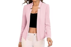 FWAY Blazer Donna Elegante Maniche Lunghe Blazer Cardigan Casual Business Foderato Anteriore Aperto Giacca