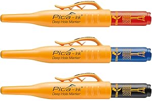 Pica L150 di Pica Ink Set di Lyra profondo foro marcatore permanente 3 Matite, colori nero, blu, rosso, 3 pezzi