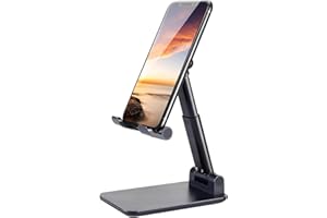 LOBKIN Soporte Tablet Móvil, Soporte Tablet Mesa Ajustable Multiángulo, Soporte para Tableta Plegable Portátil, Compatible con Móvil, Tablet, Kindle, Switch y Otros Dispositivos Menos