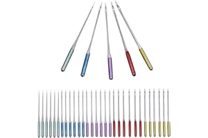 SIOPPKIK 30Pcs Aghi per Macchine Cucire Singer Aghi per Macchina Universali con Flacone Taglia HAX1 65/9, 75/11, 90/14, 100/16, 110/18 per Singer, Brother, Janome, Necchi, Visnova, Bernina