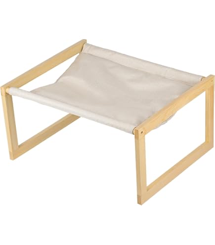 Hamac Sur Pied Pour Chat Navaris - Bois De Pin 58x38x21 Cm - Support Jusqu'à 15 Kg