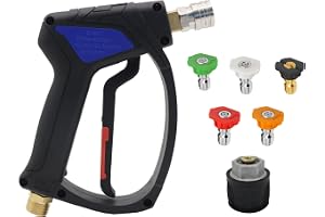 4080 PSI högtryckstvätt sprutpistol med 5 sprayhuvuden, 1/4 tum snabbfrigörande jettvättpistol, M22 Power Washer Kort pistol