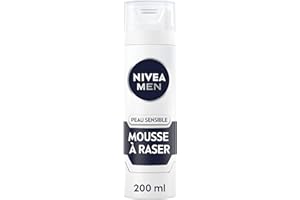 NIVEA MEN Peau Sensible Mousse à Raser (200 ml), crème de rasage enrichie en camomille et en hamamélis, soin rasage 0% alcool pour homme