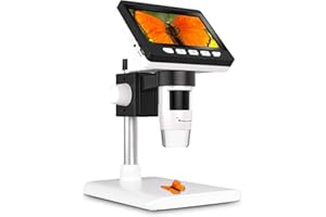 BUICXJKZ LCD Digital Mikroskop, 4,3-Zoll USB Mikroskop mit 8 Einstellbaren LED Licht, 2,0 MP 1000X 1080P Microscope für Erwachsene und Kinder, PC-Ansicht mit 32 GB TF-Karte, Kompatibel mit MacOS Windows