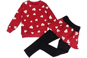 DHASIUE Ensemble de vêtements mignons pour filles avec sweat-shirt à manches longues et jupe, legging, pantalon de 2 à 8 ans