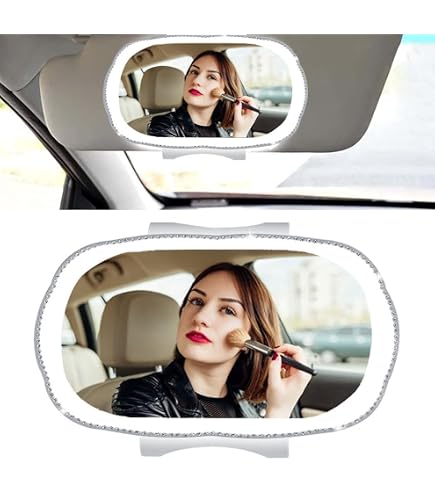 Miroir De Courtoisie Voiture Rechargeable LED - 3 Modes D'Éclairage, Fixation Par Soleil, 23,5x12,7 Cm
