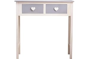 ‎REBECCA MOBILI Rebecca Mobili Sekretär Weiß Grau, Konsolentisch für Kinderzimmer, Holz, Shabby-Stil, für Wohnzimmer Schlafzimmer – Maße: 80 x 80 x 30 cm (HxLxB) - RE4193