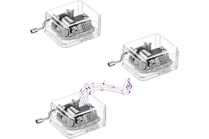 DIYCUT 3 Stück Acryl-Spieluhr mit Handkurbel, Transparentes Spieluhr, Acryl Spieluhren Erwachsene, Bieten DREI Arten von Liedern, für Dekoration, Geschenkidee & Erinnerungsstück