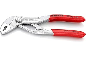 KNIPEX Cobra Hightech-Wasserpumpenzange verchromt mit rutschhemmendem Kunststoff überzogen 125 mm, 87 03 125