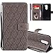 Produktbild COTDINFOR Huawei Honor 6X Protective Standing Hülle Elegant PU Tasche Leder Flip Schutzhülle Cover im Bookstyle Kartenfächer Magnet Etui Schale für Huawei Honor 6X Gray Rattan KT.
