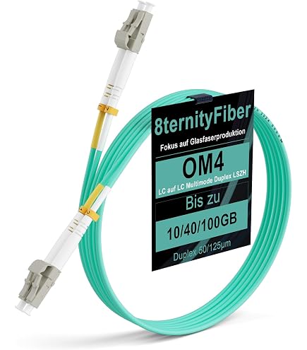 OM3 Glasfaser Patchkabel LC/ST, 5 Meter, Duplex – Für 10G Netzwerk, LSZH-Mantel