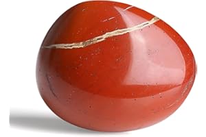 ‎GUJOXILA GUJOXILA 4-5cm Roter Jaspis Heilsteine Kristalle Polieren Groß Edelsteine Steine Rohstein Trommelsteine Kristall Sorgenstein Handschmeichler Stein Meditation Angst Stress Relief 1PC