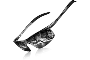 DADA-PRO Sonnenbrille Herren Polarisiert Fahrradbrille Sportbrille Verspiegelt Fahrerbrille mit Metallrahmen Ultraleichte UV400 Schutz 8177