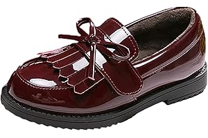 RISMART Niña Vestido Zapato Chico Ponerse Oxford Boda Iglesia Microfibra Escuela Uniforme Mocasines