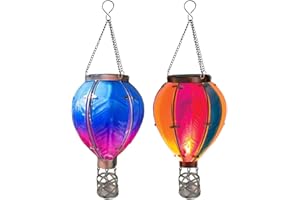 KSHSAA Hanging Hot Air Balloon Solar Garden Light,Flaming Effect Solar Lanterns for Garden,Garden Decorative Waterproof Solar Lights LED Flickering Lights Yard Patio Farmhouse Decor, NMGQQV0BW3L5R85UH