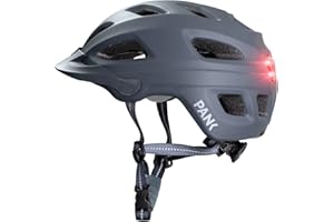 PANK URBAN MOBILITY PANK Casco Patinete electrico Adulto Casco Bicicleta Adulto con Certificado CE Casco Skate MTB Hombre Mujer, luz LED Trasera & Acolchado, (54-61 cm)