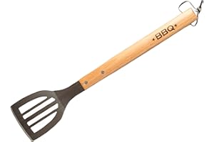 Fackelmann Espátula para Barbacoa, Acero Inoxidable y Mango de Madera FSC Robusto y Ligero, Espátula Grande, Colgable para Ahorrar Espacio, Utensilios de Barbacoa, 42 cm de Longitud, 1 ud.