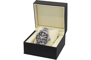 AfitLulu Porta Orologi Uomo e Donna, PU Scatola Orologi con Cuscino per Orologio Rimovibile per Uomo e Donna, Portatile Porta Orologi da Viaggio per orologi da polso, orologi intelligenti (Nero)