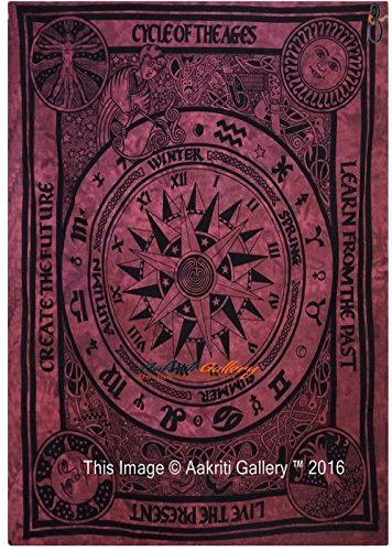 Aakriti Gallery Wandteppich, Motiv: keltischer Kreislauf, Mandala, Wanddeko, 213,4 x 139,7 cm - 2