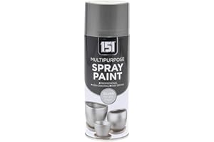Paint Factory 400ml Professional Quality Fantastic Finish All-Purpose Interior Exterior Household Spray Paint for Wood Metal Plastic Ceramics & More (Metallic Silver)