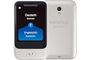 POCKETALK “S” Voice & Camera Translator White – Two-Way AI Translation Device with Built-in Global Data, Works in 130+ Countries, Supports 82 Languages