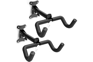 Housolution Support mural pour vélo-Support de Garage Ajustable en Acier au Carbone, Rembourré de Mousse EVA, pour Vélos de 48,5 livres, Support peu Encombrant pour le Garage et l'Appartement, 2 Pack