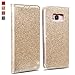 Price comparison product image OKZone Galaxy S8 Case glitter, Luxury Bling Glitter Sparkly PU Leather Flip Wallet [Card Slot] [Stand Function] [Magnetic Closure] [Inner Soft TPU] Folio Case Cover For Samsung Galaxy S8 (Gold)
