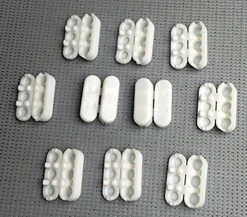 10 Stück EFIXS Kettenverbinder aus PVC - Farbe: weiss - für Kugeldurchmesser bis 4,5 mm - nicht selbstauslösend - für Rolloketten, Perlenketten, Lamellenvorhangketten, Kugelketten oder Jalousienketten