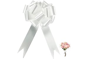 VAKIREYY 100 Pièces Noeud Voiture Mariage, Grands Rubans Nœuds à Tirer Large Emballage Décoreration avec Ballon Gonflable Doré pour Cadeaux Paniers Arrangements Floraux Voitures de Mariage Décorations de Fête