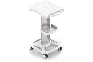 AIYE Carro MéDico Carro De Herramientas MóVil para SalóN De Belleza con Manija, Carro De Burbujas PequeñAs De Abs con Bandeja De Almacenamiento Rueda De Freno, Carga De 50 Kg, Blanco/Rosa